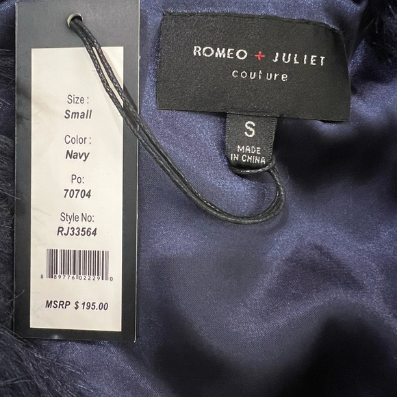 Romeo and Juliet Couture Vest Jacket - Navy Blue - Picture 4 of 6